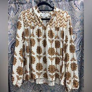 V-Neck Ruffle Collar Blouse by Hayden